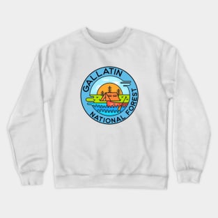 Gallatin National Forest Montana Camping Canoe Crewneck Sweatshirt